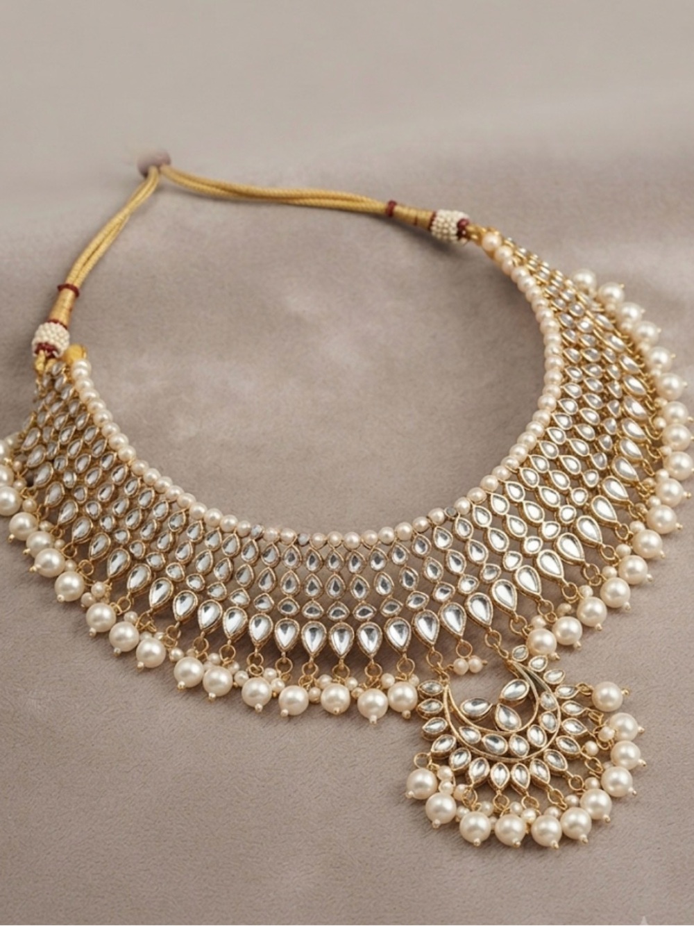Kundan Necklace / Indian Pakistani Shadi Wedding Jewelry / Bollywood Inspired